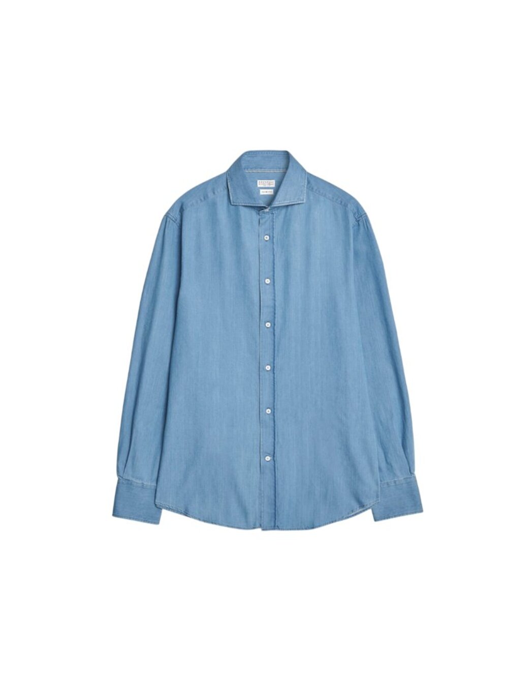 Brunello Cucinelli Denim Button Down Shirt Mens Large Blue Basic Fit Chambray